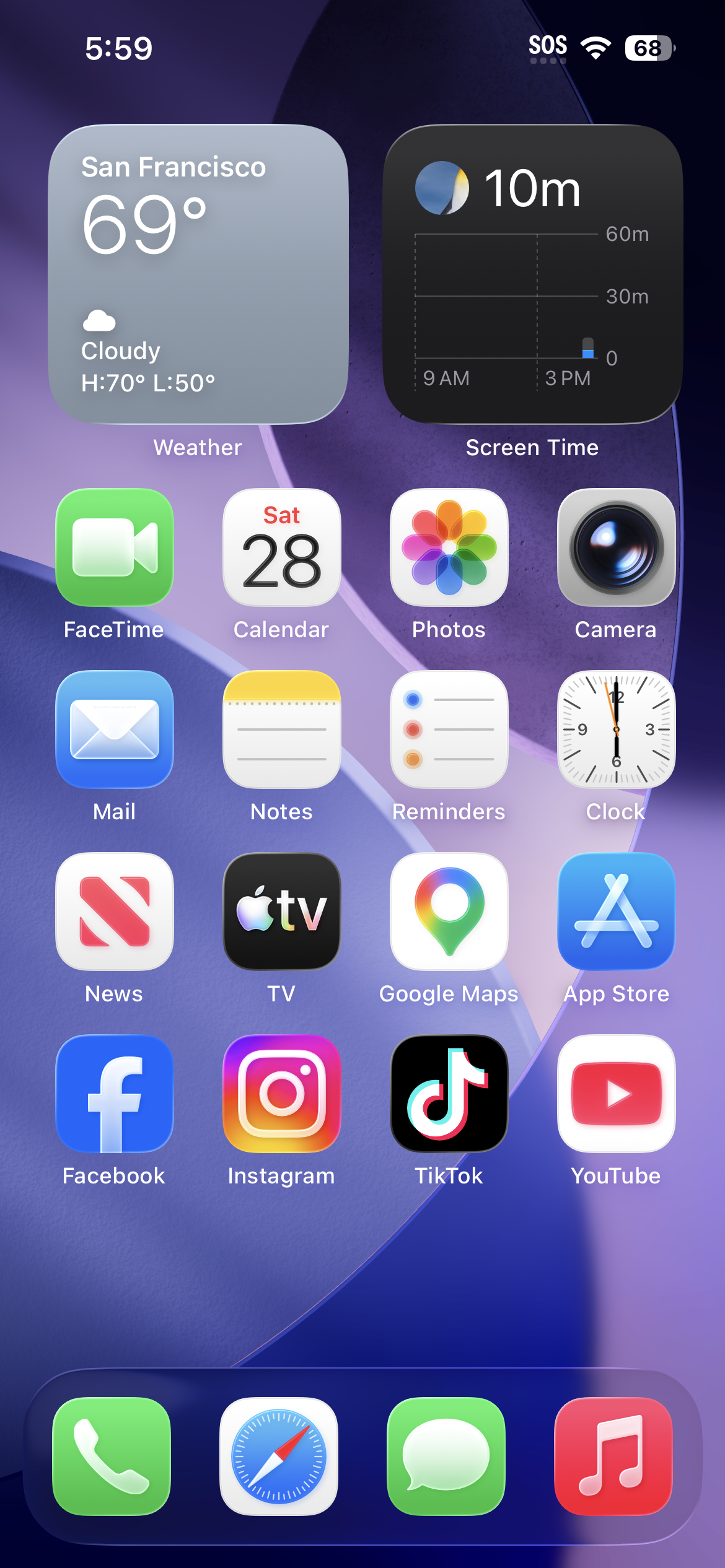 iPhone home screen
